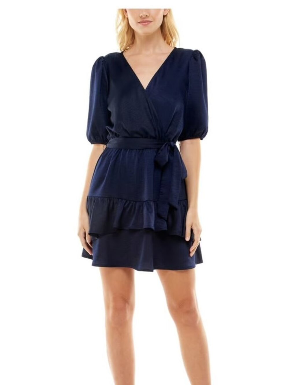 Navy Fit-N-Flare Cocktail Dress by Speechless- Size L- NWOT